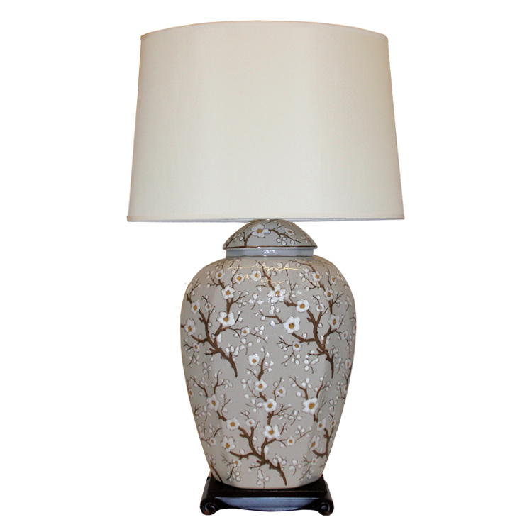 American furniture style carving flower ceramic type table lamp for house bedroom/living room decoration 